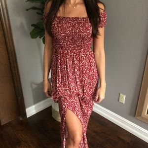 Vici dolls red floral maxi dress
